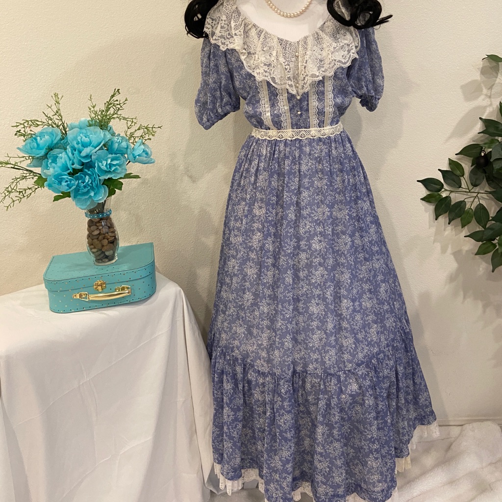 1970s Prairie Handmade Dress Cottage Core Small